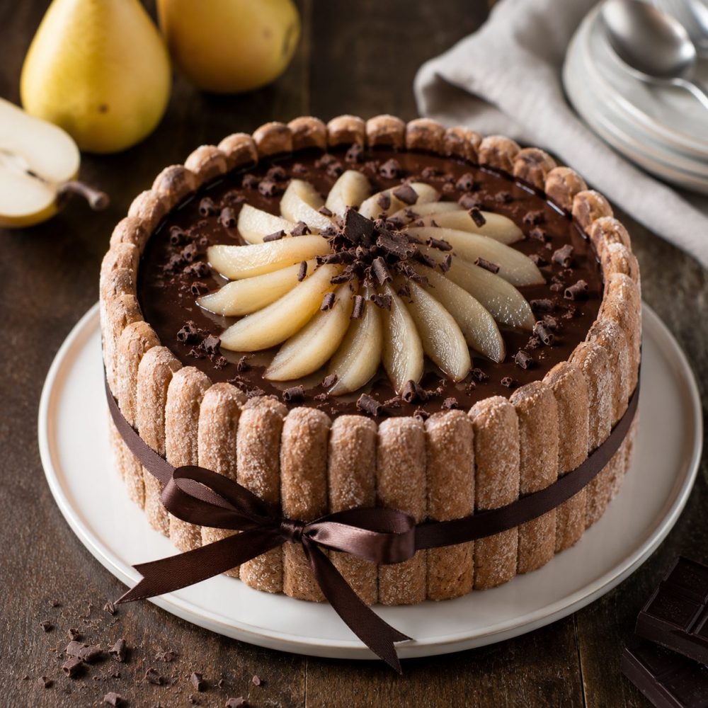 Charlotte au chocolat et à la poire