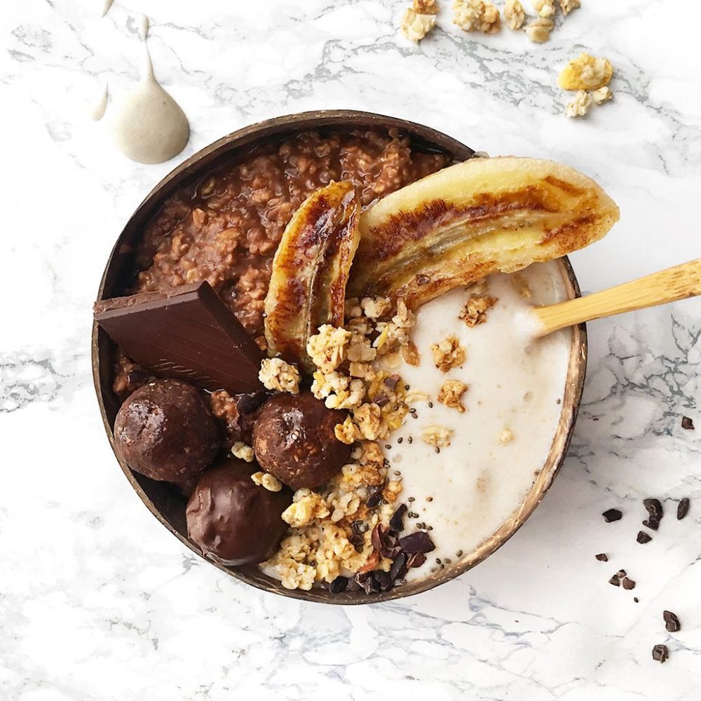 Porridge banane & chocolat