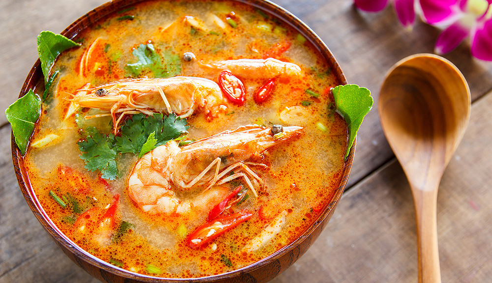 Soupe thaïe aux crevettes